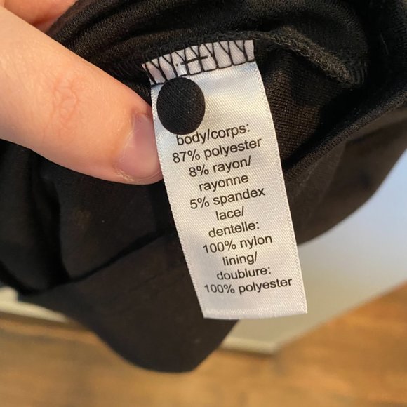 Maurices Lace Inset Ponte Dress Black - Picture 8 of 10